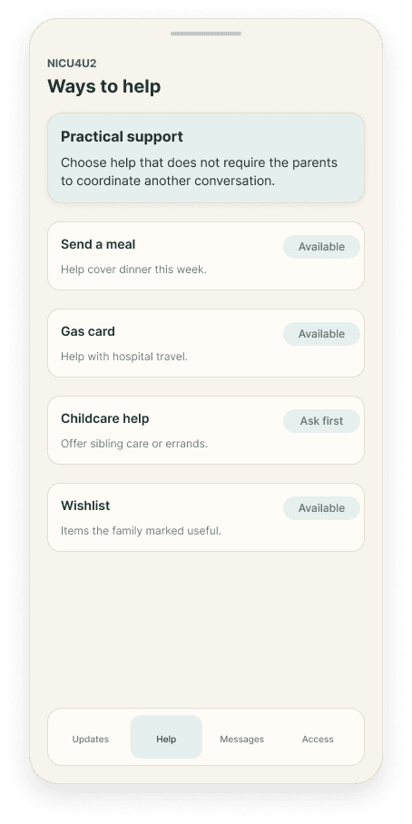 Ways to help NICU family support screen